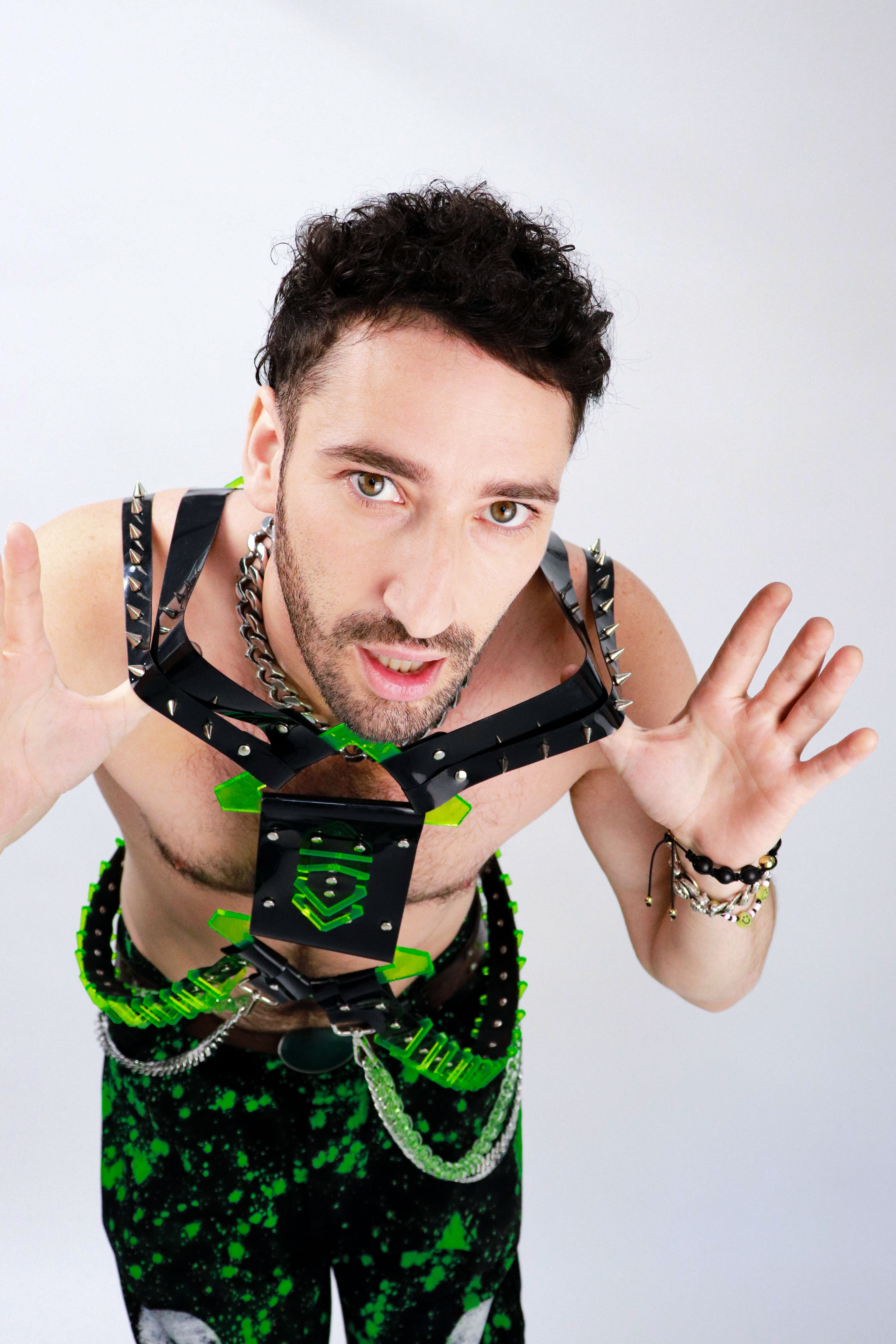 BLK&GRN UNISEX CYBER HARNESS
