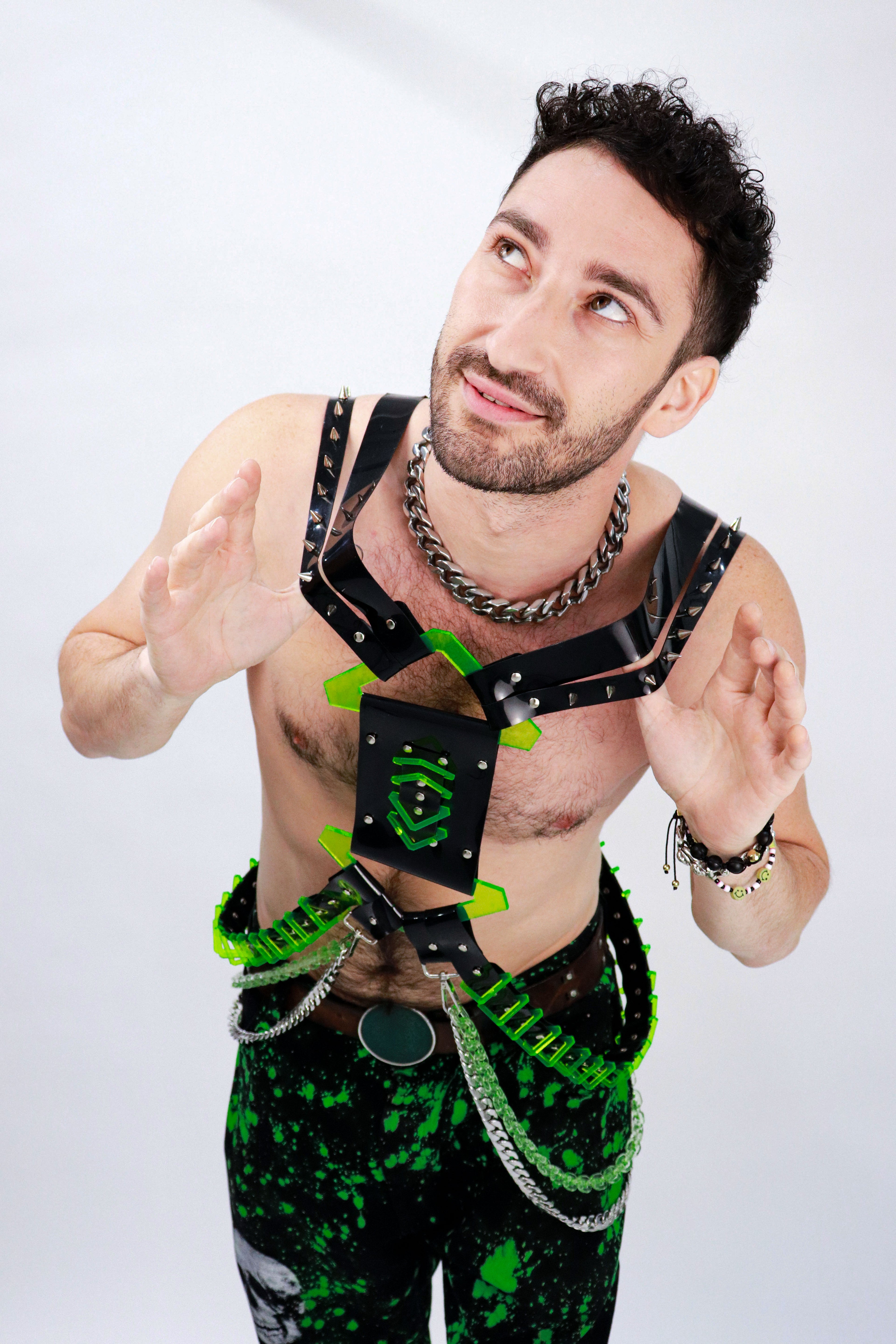 BLK&GRN UNISEX CYBER HARNESS